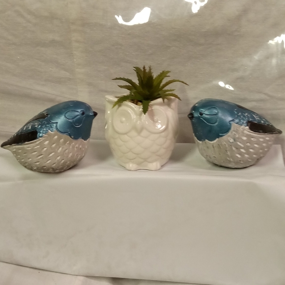 💕OLD East Main Animal Figurine,Bird,Owl Planters,Greenery Window Seal Decor - Picture 1 of 4